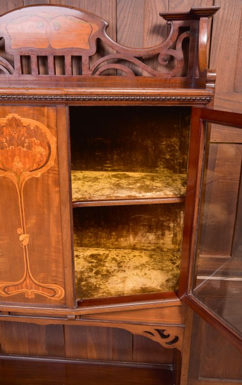 ART NOUVEAU MAHOGANY DISPLAY CABINET - ADDITIONAL PHOTO 8
