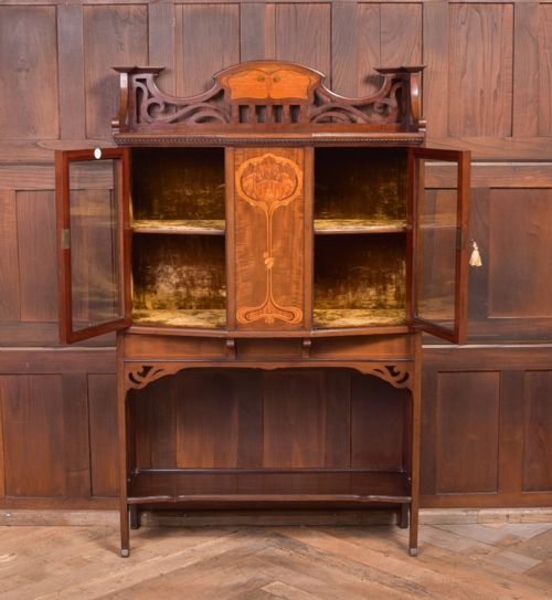 ART NOUVEAU MAHOGANY DISPLAY CABINET - ADDITIONAL PHOTO 15