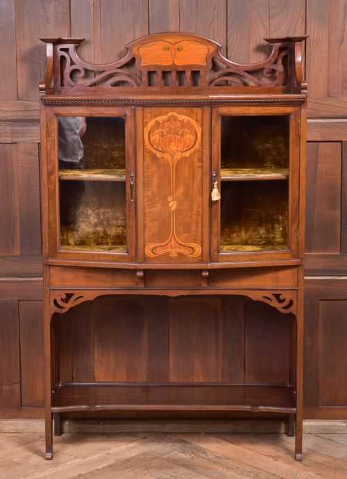 ART NOUVEAU MAHOGANY DISPLAY CABINET - ADDITIONAL PHOTO 17