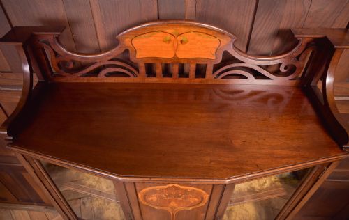 ART NOUVEAU MAHOGANY DISPLAY CABINET - ADDITIONAL PHOTO 22