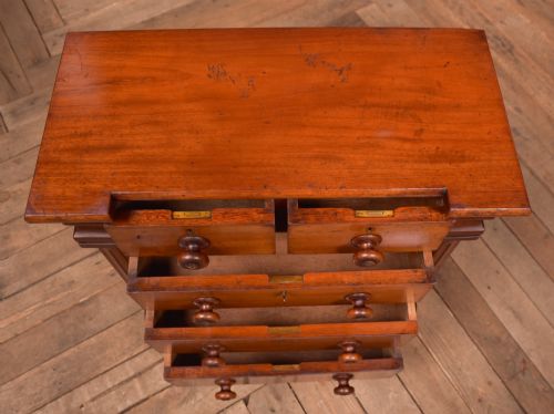 VICTORIAN MINIATURE MAHOGANY OGEE CHEST - ADDITIONAL PHOTO 5