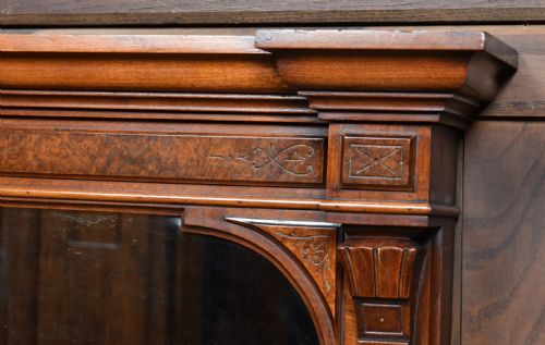 EDWARDIAN WALNUT OVER MANTLE MIRROR - ADDITIONAL PHOTO 1