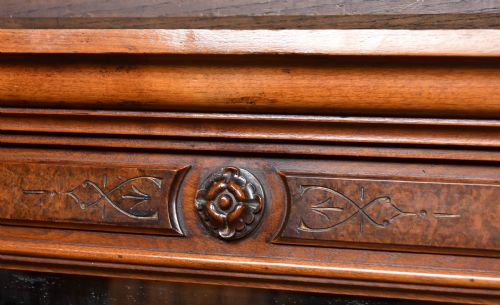 EDWARDIAN WALNUT OVER MANTLE MIRROR - ADDITIONAL PHOTO 6