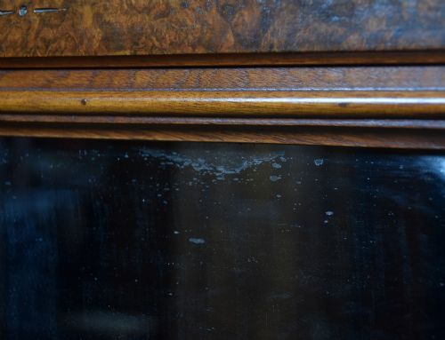 EDWARDIAN WALNUT OVER MANTLE MIRROR - ADDITIONAL PHOTO 7