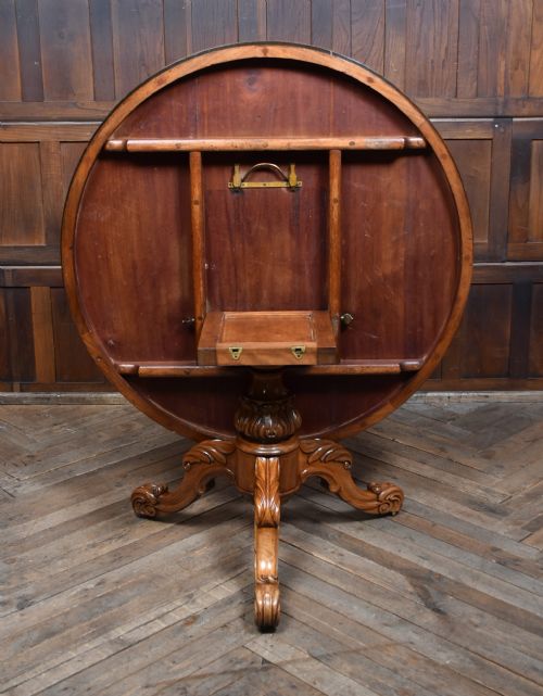 VICTORIAN ROSEWOOD SNAPTOP SUPPER TABLE - ADDITIONAL PHOTO 7