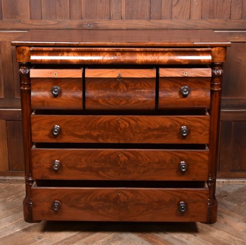 VICTORIAN SCOTTISH MAHOGANY OGEE CHEST OF DRAWERS - ADDITIONAL PHOTO 8