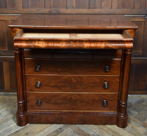 VICTORIAN SCOTTISH MAHOGANY OGEE CHEST OF DRAWERS - ADDITIONAL PHOTO 10