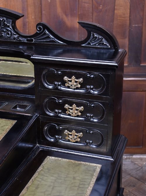 BLACK LACQUERED EDWARDIAN LADIES WRITING DESK - ADDITIONAL PHOTO 1