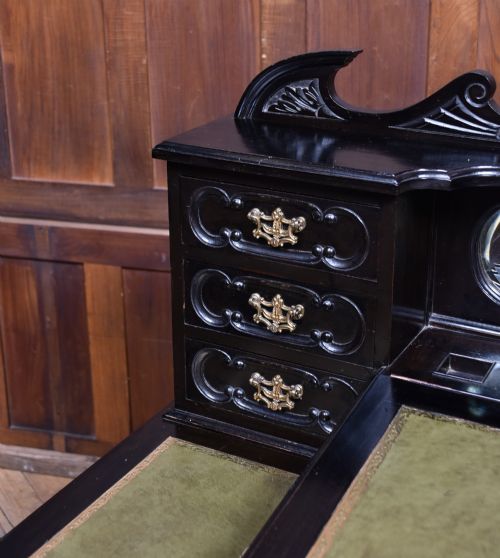 BLACK LACQUERED EDWARDIAN LADIES WRITING DESK - ADDITIONAL PHOTO 2