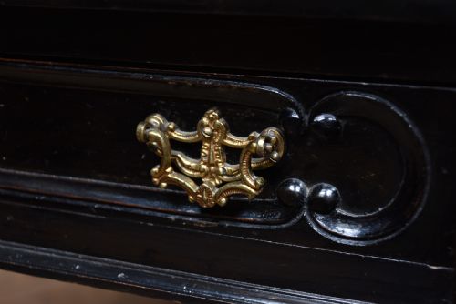 BLACK LACQUERED EDWARDIAN LADIES WRITING DESK - ADDITIONAL PHOTO 6