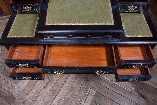 BLACK LACQUERED EDWARDIAN LADIES WRITING DESK - ADDITIONAL PHOTO 9