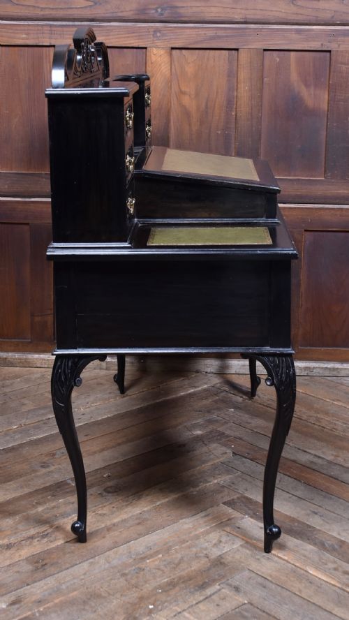BLACK LACQUERED EDWARDIAN LADIES WRITING DESK - ADDITIONAL PHOTO 13