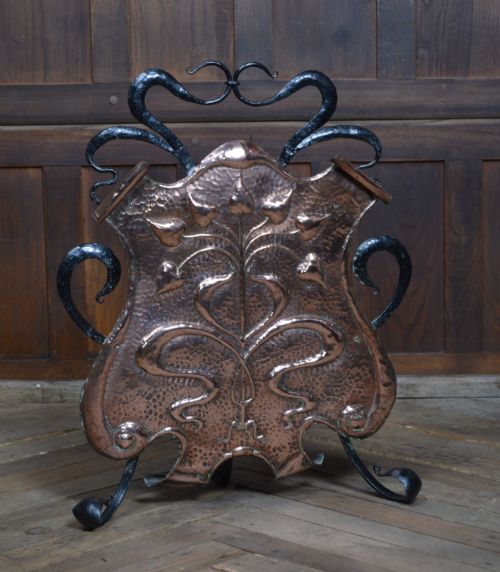 ART NOUVEAU COPPER FIRE SCREEN - ADDITIONAL PHOTO 1