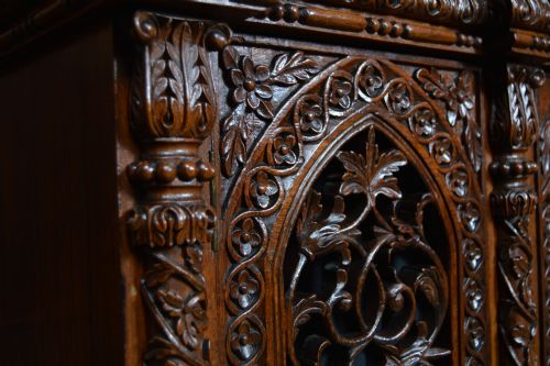 VICTORIAN PADOUK CARVED SIDEBOARD - ADDITIONAL PHOTO 11