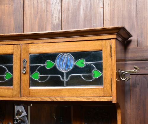ART NOUVEAU OAK HALL STAND - ADDITIONAL PHOTO 2