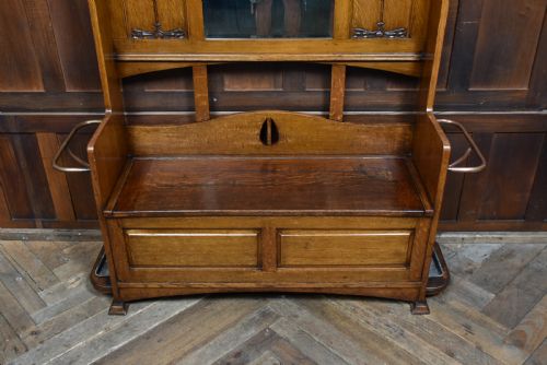 ART NOUVEAU OAK HALL STAND - ADDITIONAL PHOTO 4