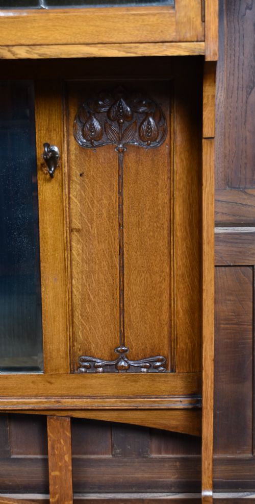 ART NOUVEAU OAK HALL STAND - ADDITIONAL PHOTO 7