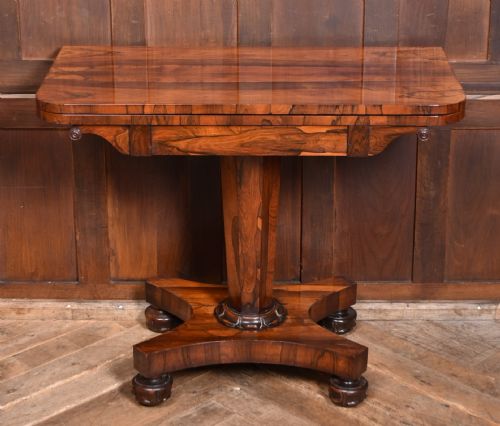 VICTORIAN ROSEWOOD FOLDOVER CARD TABLE - ADDITIONAL PHOTO 2