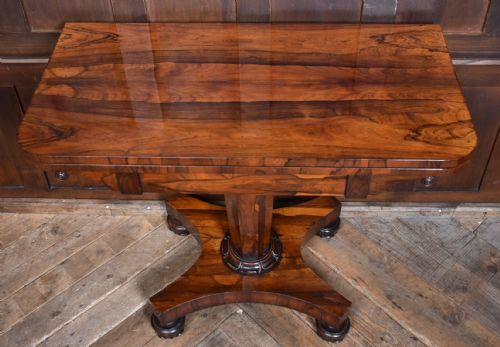 VICTORIAN ROSEWOOD FOLDOVER CARD TABLE - ADDITIONAL PHOTO 5