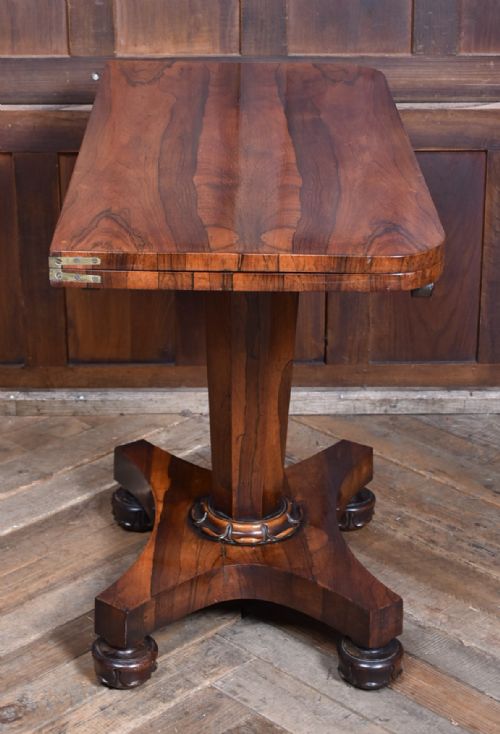 VICTORIAN ROSEWOOD FOLDOVER CARD TABLE - ADDITIONAL PHOTO 6