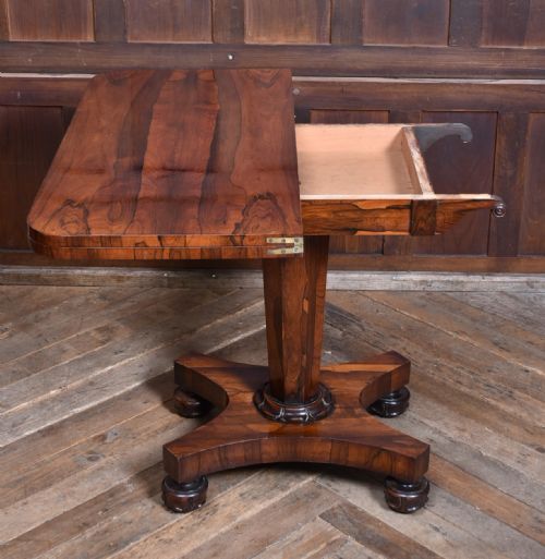 VICTORIAN ROSEWOOD FOLDOVER CARD TABLE - ADDITIONAL PHOTO 9