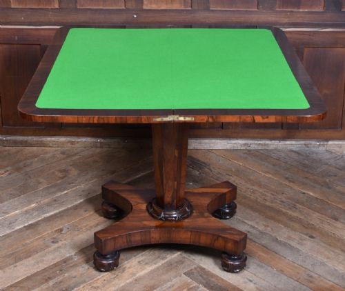 VICTORIAN ROSEWOOD FOLDOVER CARD TABLE - ADDITIONAL PHOTO 10