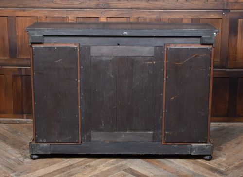 VICTORIAN EBONIZED AMBOYNA BREAKFRONT CREDENZA - ADDITIONAL PHOTO 16