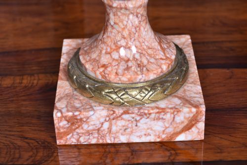 PAIR OF FRENCH PINK MARBLE CASSOLETTES URNS - ADDITIONAL PHOTO 6