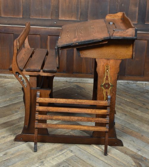 EDWARDIAN OAK DESK AND CHAIR - ADDITIONAL PHOTO 6