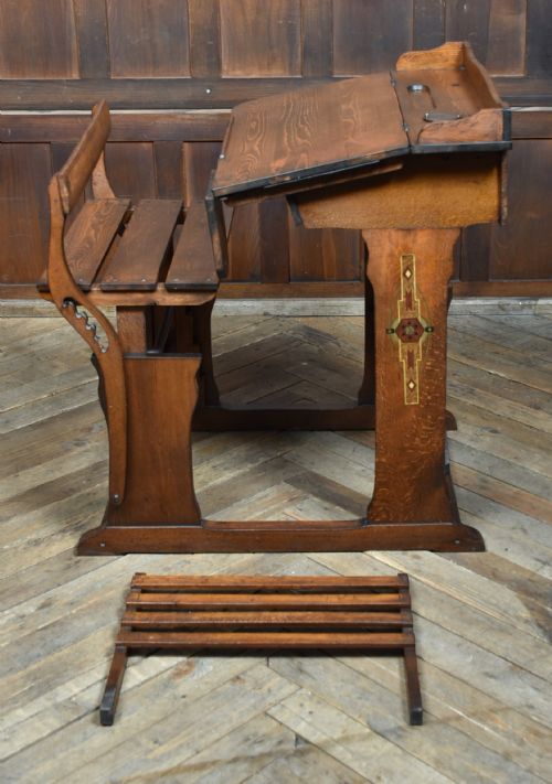 EDWARDIAN OAK DESK AND CHAIR - ADDITIONAL PHOTO 7