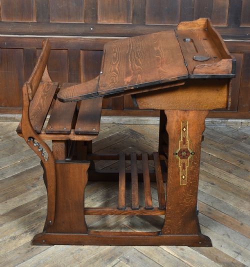 EDWARDIAN OAK DESK AND CHAIR - ADDITIONAL PHOTO 8