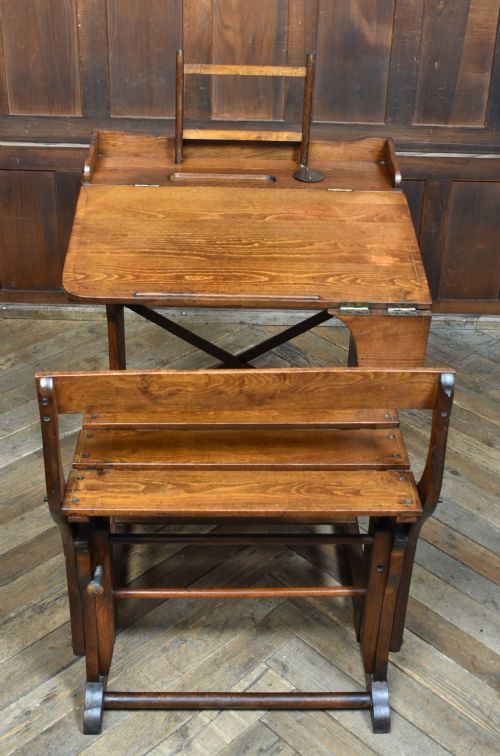 EDWARDIAN OAK DESK AND CHAIR - ADDITIONAL PHOTO 9