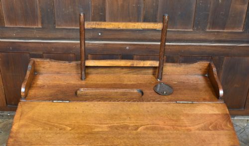 EDWARDIAN OAK DESK AND CHAIR - ADDITIONAL PHOTO 11