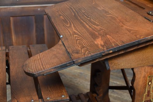 EDWARDIAN OAK DESK AND CHAIR - ADDITIONAL PHOTO 12
