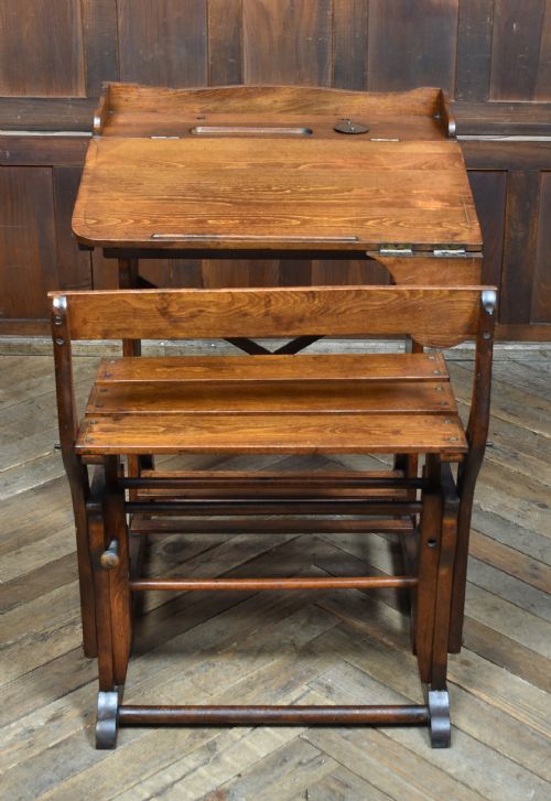 EDWARDIAN OAK DESK AND CHAIR - ADDITIONAL PHOTO 13