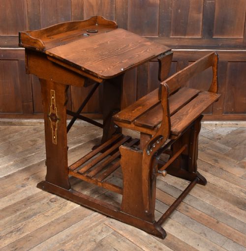 EDWARDIAN OAK DESK AND CHAIR - ADDITIONAL PHOTO 16