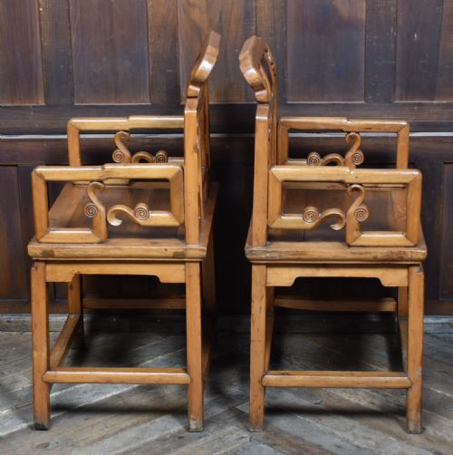 PAIR OF CHINESE HARDWOOD ARMCHAIRS - ADDITIONAL PHOTO 8