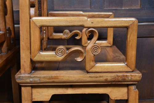 PAIR OF CHINESE HARDWOOD ARMCHAIRS - ADDITIONAL PHOTO 9