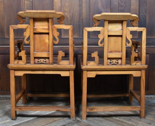 PAIR OF CHINESE HARDWOOD ARMCHAIRS - ADDITIONAL PHOTO 10