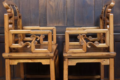 PAIR OF CHINESE HARDWOOD ARMCHAIRS - ADDITIONAL PHOTO 12
