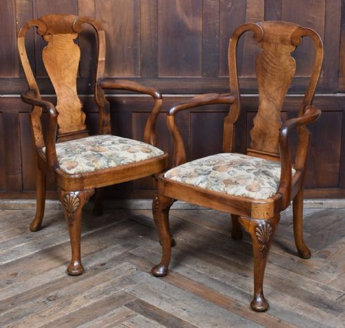 PAIR OF VICTORIAN WALNUT ARMCHAIRS - ADDITIONAL PHOTO 1