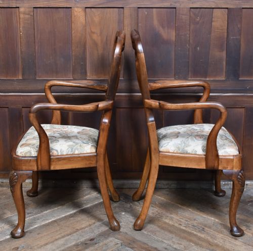 PAIR OF VICTORIAN WALNUT ARMCHAIRS - ADDITIONAL PHOTO 6