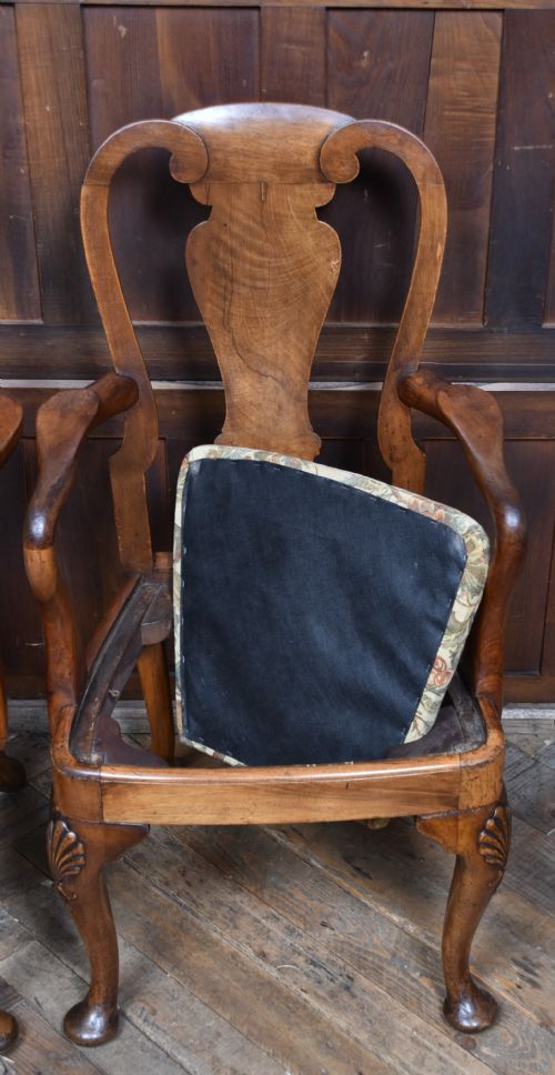 PAIR OF VICTORIAN WALNUT ARMCHAIRS - ADDITIONAL PHOTO 9