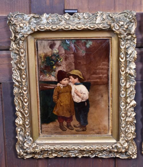 PAIR OF VICTORIAN CRYSTOLEOMS PAINTINGS - ADDITIONAL PHOTO 2