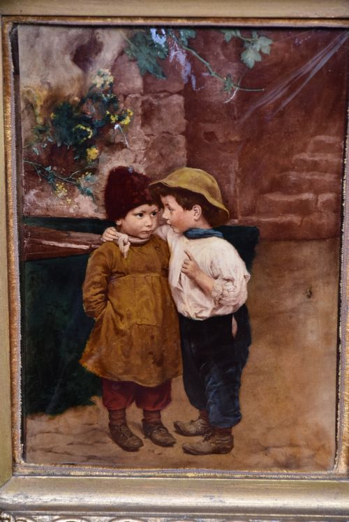 PAIR OF VICTORIAN CRYSTOLEOMS PAINTINGS - ADDITIONAL PHOTO 4