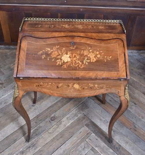 VICTORIAN MARQUETRY BUREAU DU DAME WRITING DESK - ADDITIONAL PHOTO 4