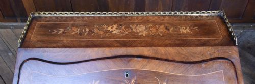VICTORIAN MARQUETRY BUREAU DU DAME WRITING DESK - ADDITIONAL PHOTO 5