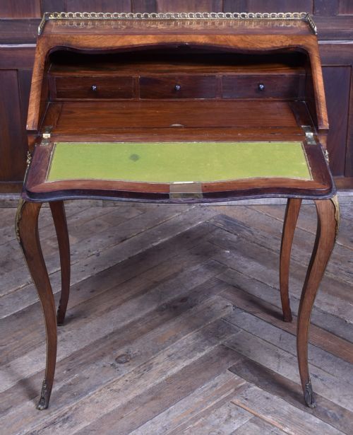 VICTORIAN MARQUETRY BUREAU DU DAME WRITING DESK - ADDITIONAL PHOTO 8