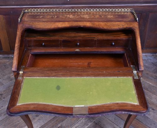 VICTORIAN MARQUETRY BUREAU DU DAME WRITING DESK - ADDITIONAL PHOTO 10
