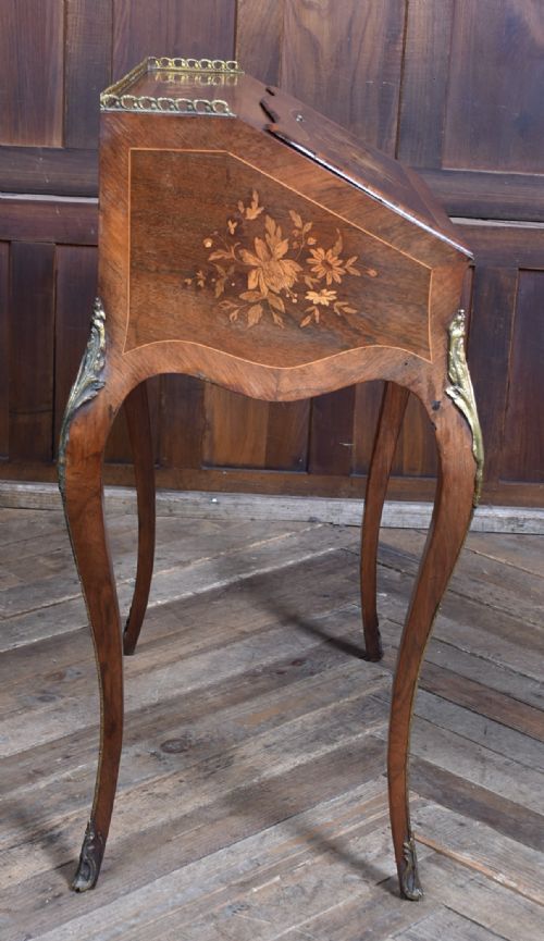 VICTORIAN MARQUETRY BUREAU DU DAME WRITING DESK - ADDITIONAL PHOTO 12